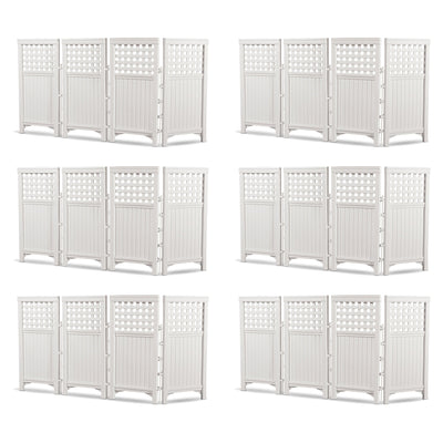 Suncast Outdoor Garden Yard 4 Panel Screen Enclosure Gated Fence, White (6 Pack)