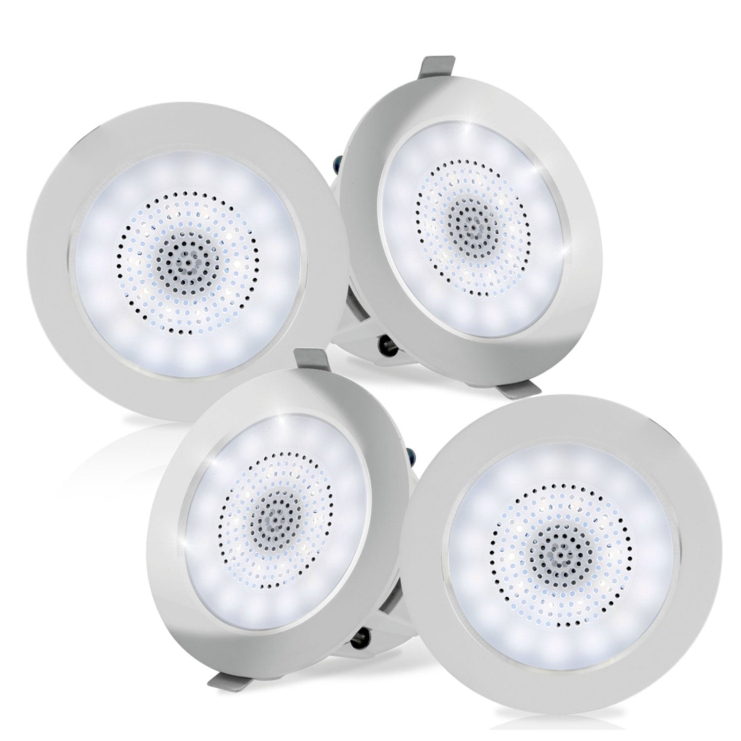 Pyle Pro 4 Inch Bluetooth Ceiling Wall Speaker Kit System w/ LED Lights (4 Pack) - VMInnovations