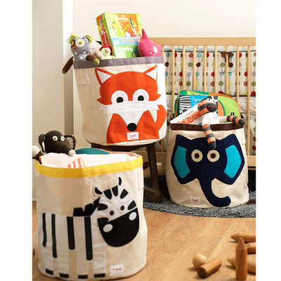 3 Sprouts Canvas Storage Bin Laundry Toy Baskets, Raccoon, Owl, Fox, & Deer