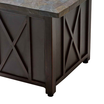 Endless Summer 30,000 BTU LP Gas Outdoor Fire Pit with Blue Fire Glass, Bronze - VMInnovations