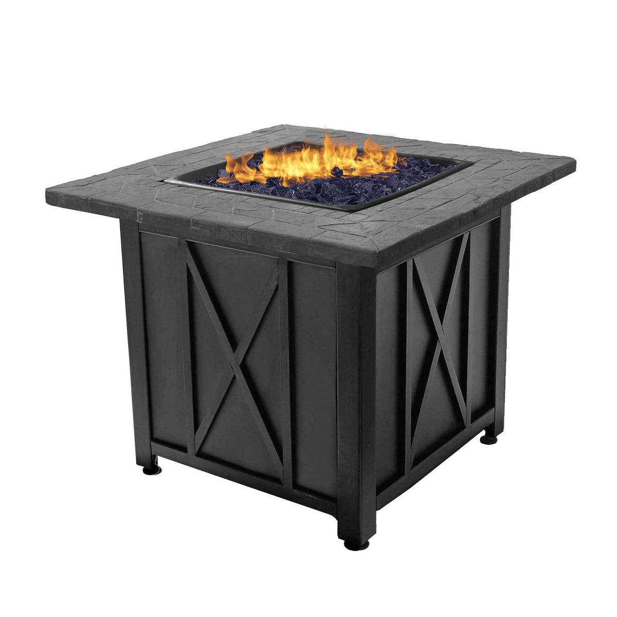 Endless Summer 30,000 BTU LP Gas Outdoor Fire Pit with Blue Fire Glass, Bronze - VMInnovations