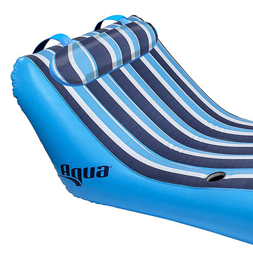 Aqua Key West Ultra Cushioned Comfort Lounge Pool Float with Pillow (Used)