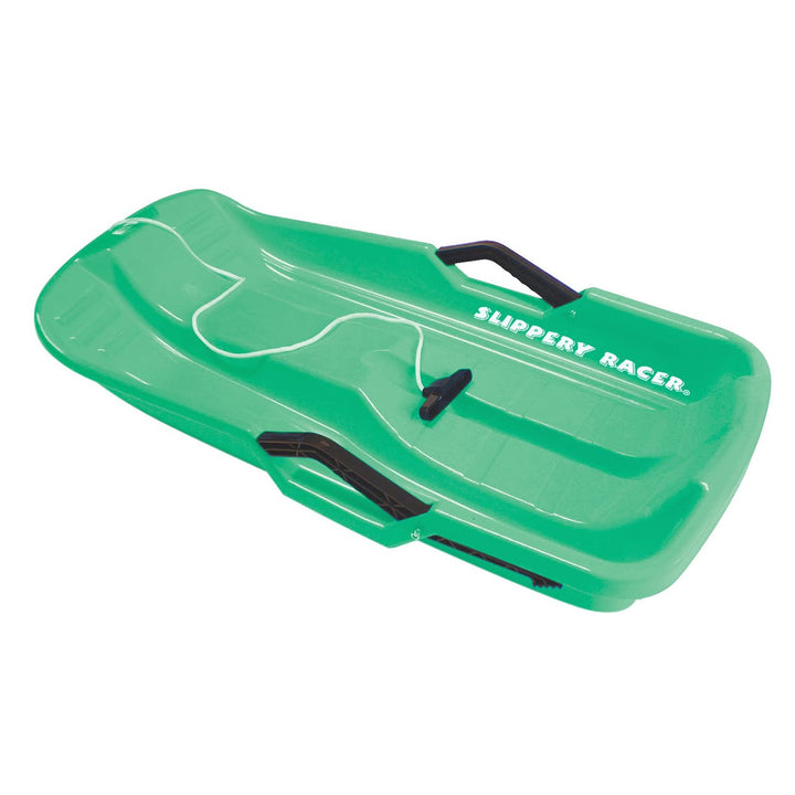 Slippery Racer Downhill Thunder Kids Plastic Toboggan Snow Sled, Green (Used)