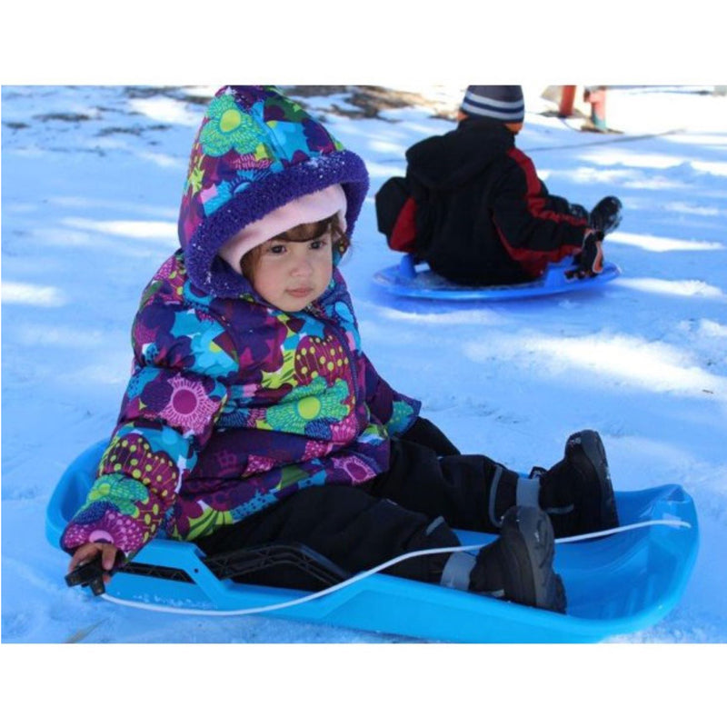 Slippery Racer Thunder Kids Toddler Plastic Toboggan Snow Sled, Green (Open Box)