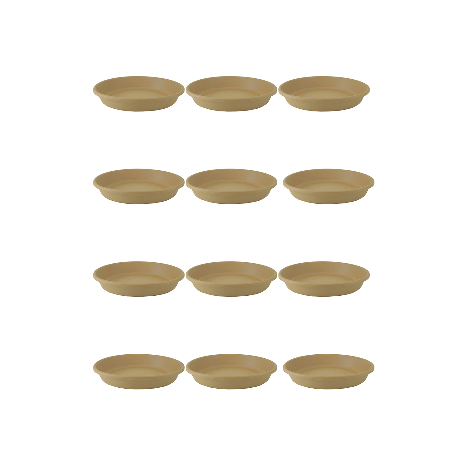 HC Companies Classic 10 Inch Round Flower Pot Plant Saucer, Sandstone (12 Pack)