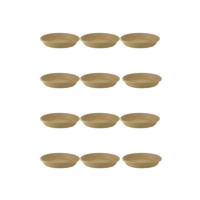 HC Companies Classic 10 Inch Round Flower Pot Plant Saucer, Sandstone (12 Pack)
