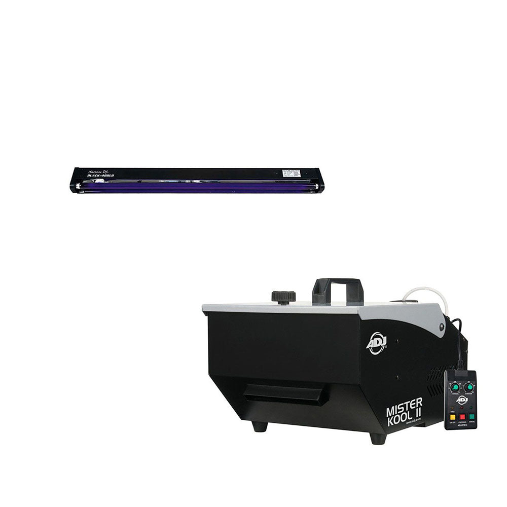 ADJ Mister Kool II Fog Machine & 48 Inch UV Black Pro Tube Light and Fixture - VMInnovations