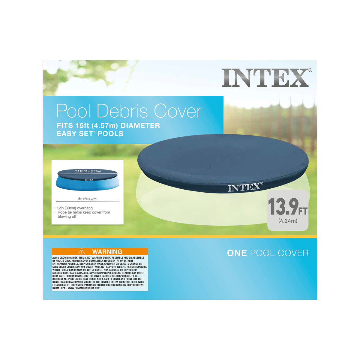 Intex 15' Easy Set Swimming Pool Debris Vinyl Cover Tarp | 28023E (Open Box)