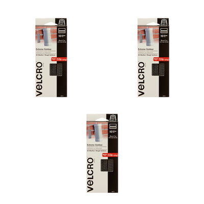 Velcro 1in x 4in Hook and Loop Fastener Set of 10 Strips, Titanium (3 Pack)