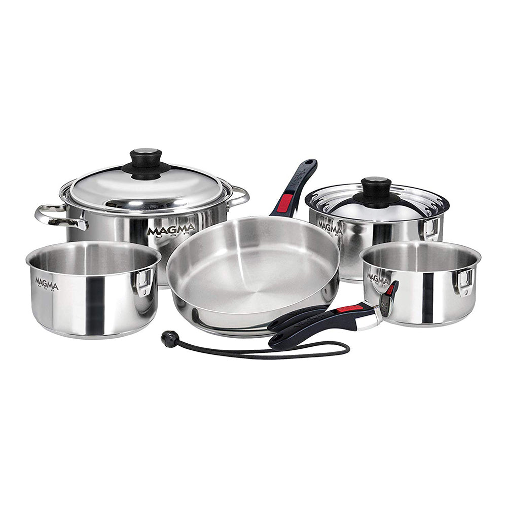 Magma Products 10 Piece Stainless Steel Gourmet Nesting Kitchen Cookware (Used)