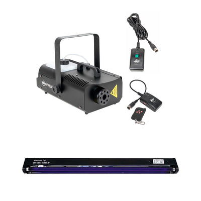 American DJ 2.3 L Tank Mobile Fog Machine w/ Remote Controls & 48in Black Light