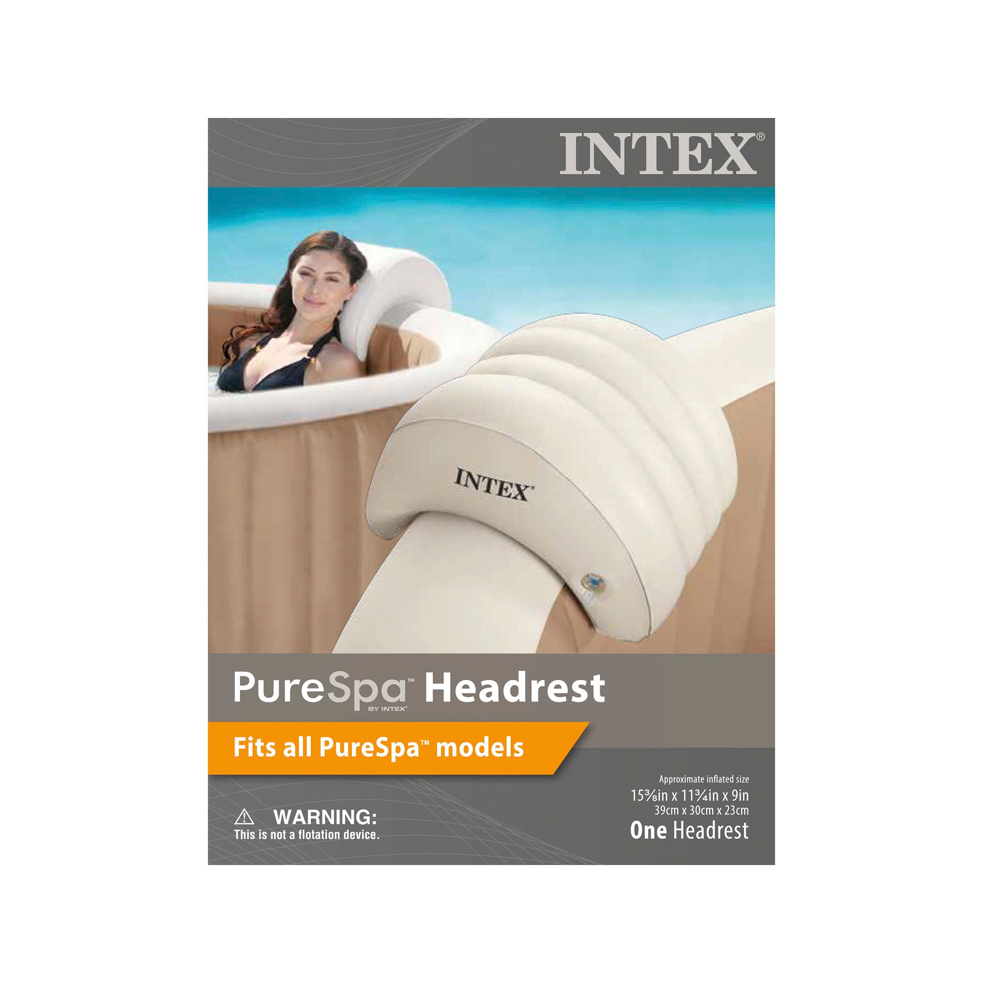 Intex Hot Tub Removable Inflatable Lounge Headrest Pillow Spa Accessory (2 Pack)