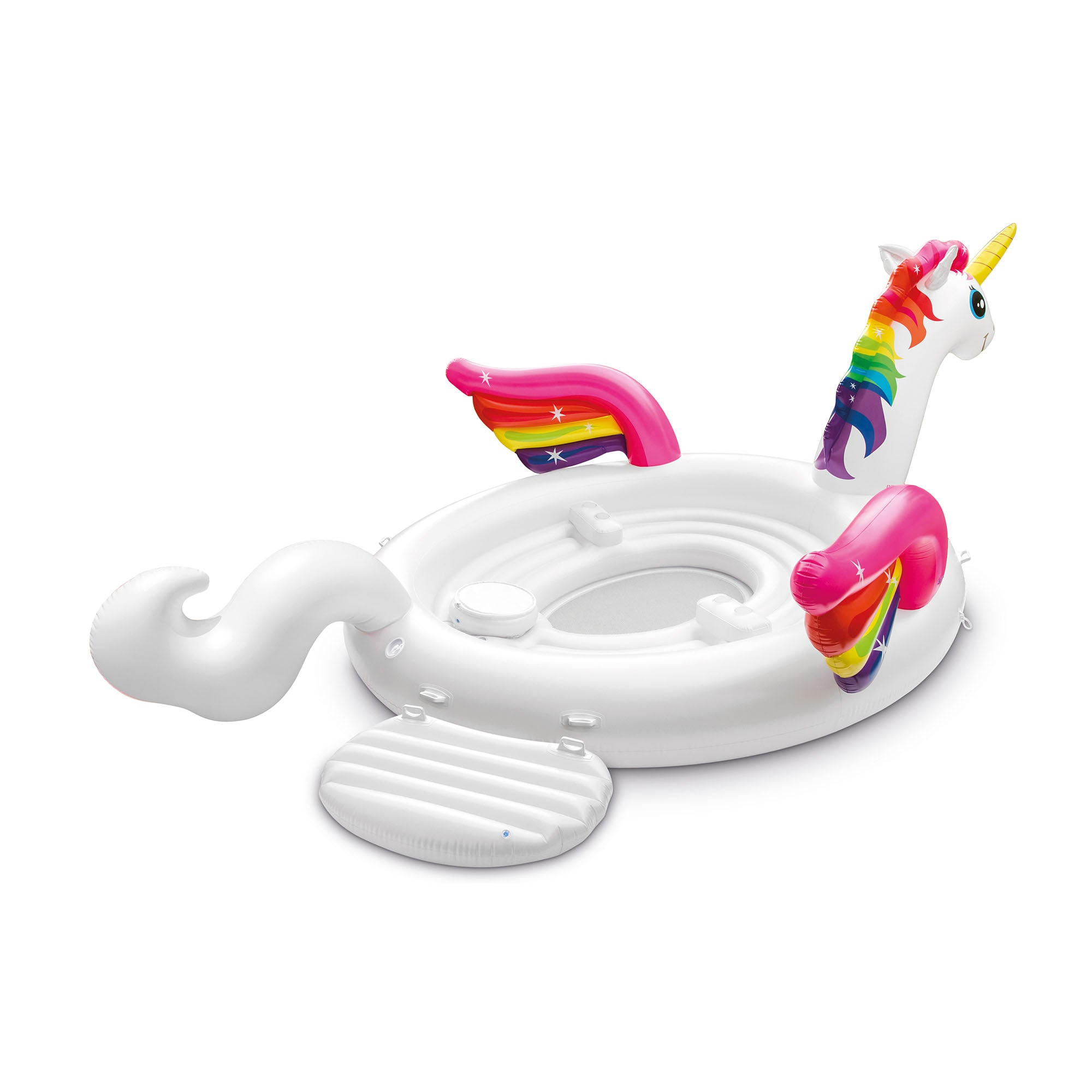 Intex 57266EP Adult Inflatable Unicorn Party Island Pool Lounger Float, White