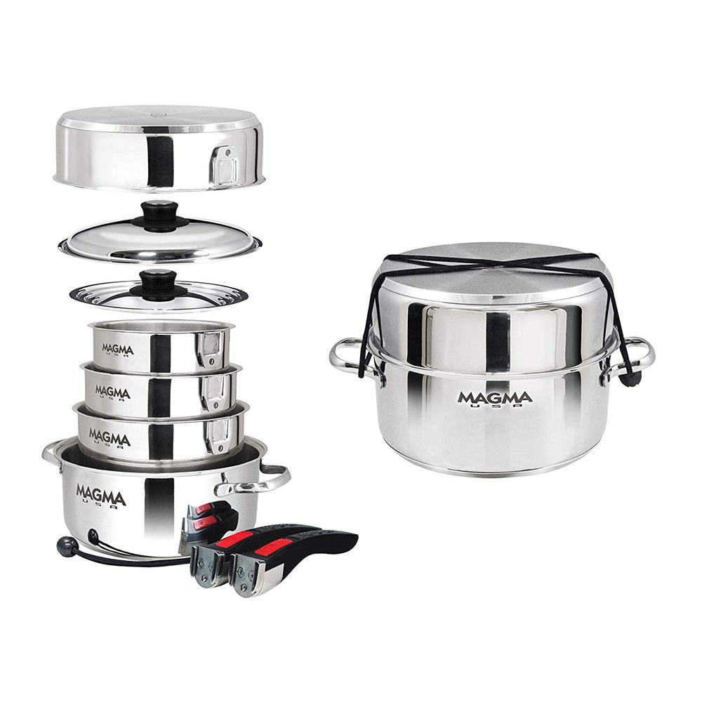 Magma Products 10 Piece Stainless Steel Nesting Kitchen Cookware Set (Damaged)