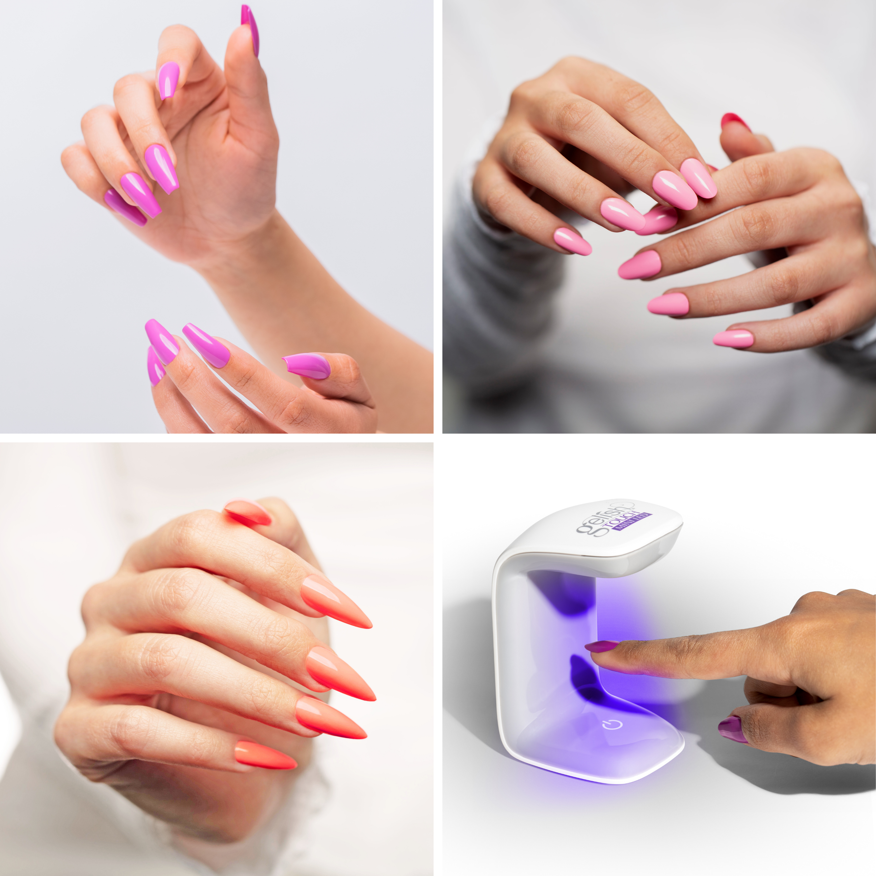 Gelish Mini Midnight Caller 9mL Polish, 6 Pack with 330 Count 3 Type Nail Kit - VMInnovations