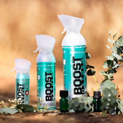 Boost Oxygen 3 Liter Pocket Sized Canned Oxygen, Menthol Eucalyptus (48 Pack) - VMInnovations