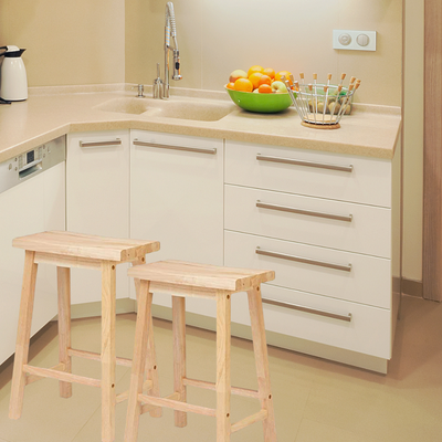 Classic Saddle-Seat 24 Inch Kitchen, Table, & Bar Counter Stool, Natural (Used)