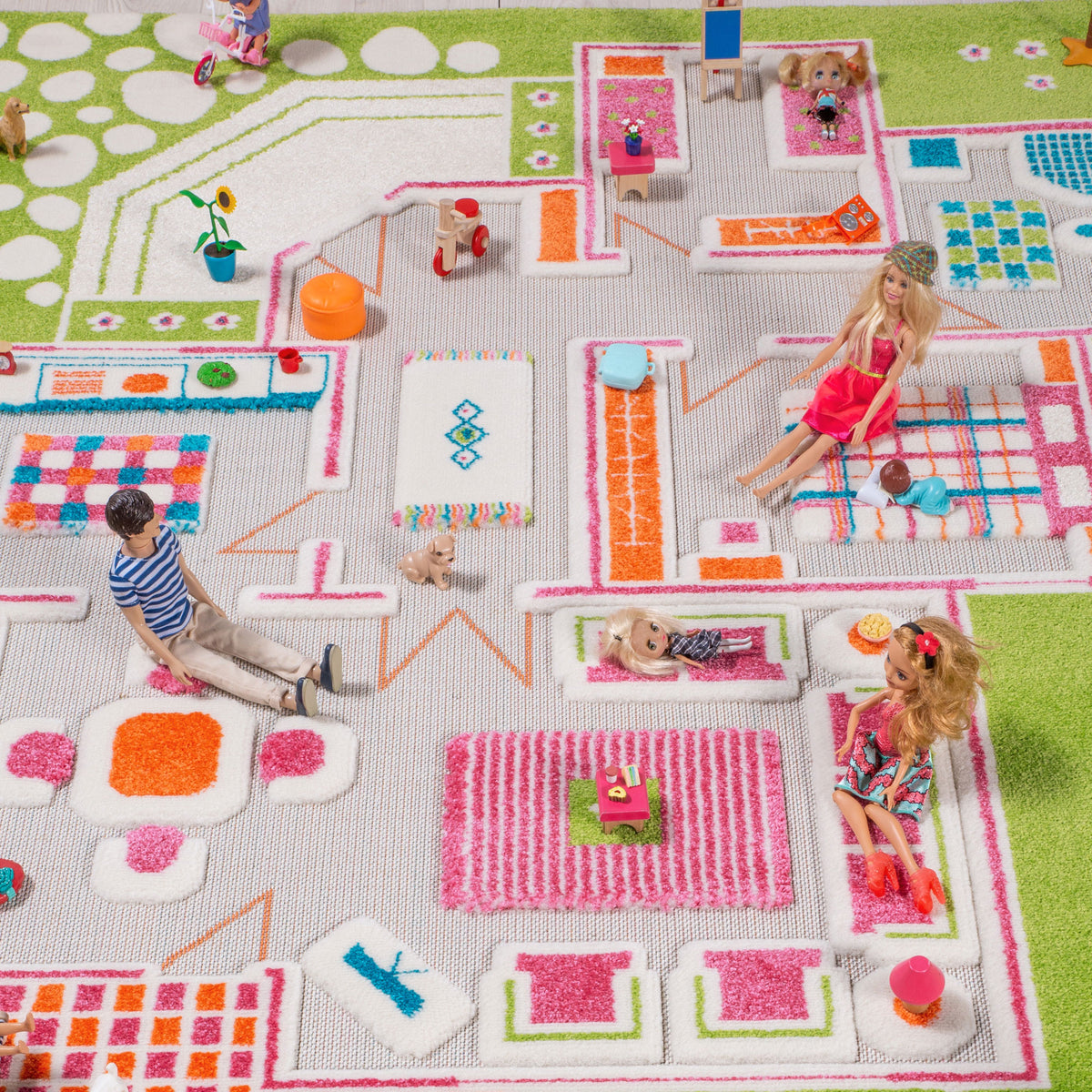 IVI 3D Play Carpets 78 x 52.5 Inch Play House Educational Toddler Mat Rug, Large - VMInnovations