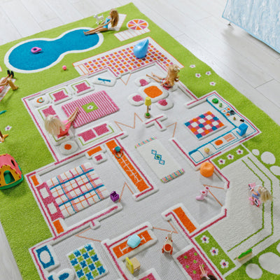IVI 3D Play Carpets 78 x 52.5 Inch Play House Educational Toddler Mat Rug, Large - VMInnovations