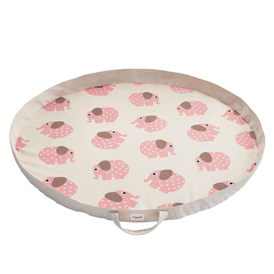 3 Sprouts Diaper Caddy and Convertible Toy Storage Bag/Play Mat, Pink Elephant