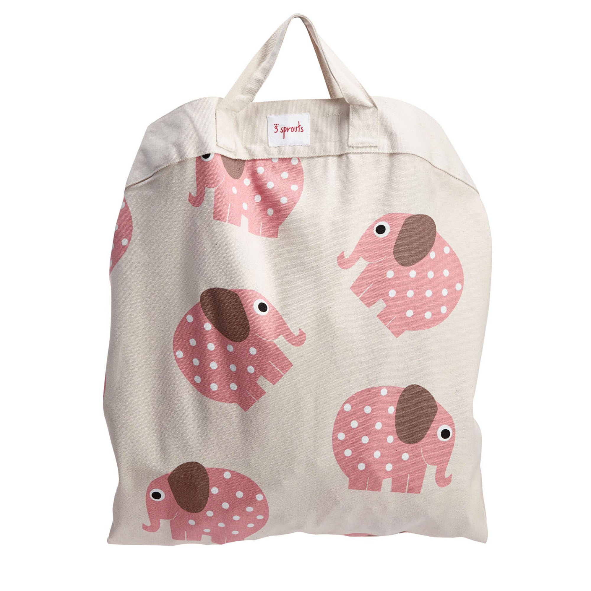 3 Sprouts Diaper Caddy and Convertible Toy Storage Bag/Play Mat, Pink Elephant