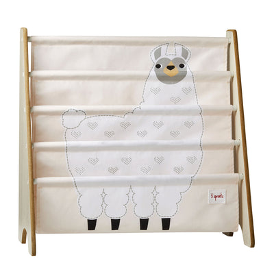 3 Sprouts Hamper Laundry Basket and Bookcase Shelf Organizer Rack, Llama Design - VMInnovations