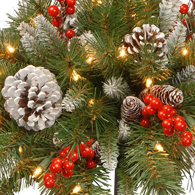 National Tree Company 18 Inch Mixed Decor Urn Filler w/ White Lights & 175 Tips - VMInnovations