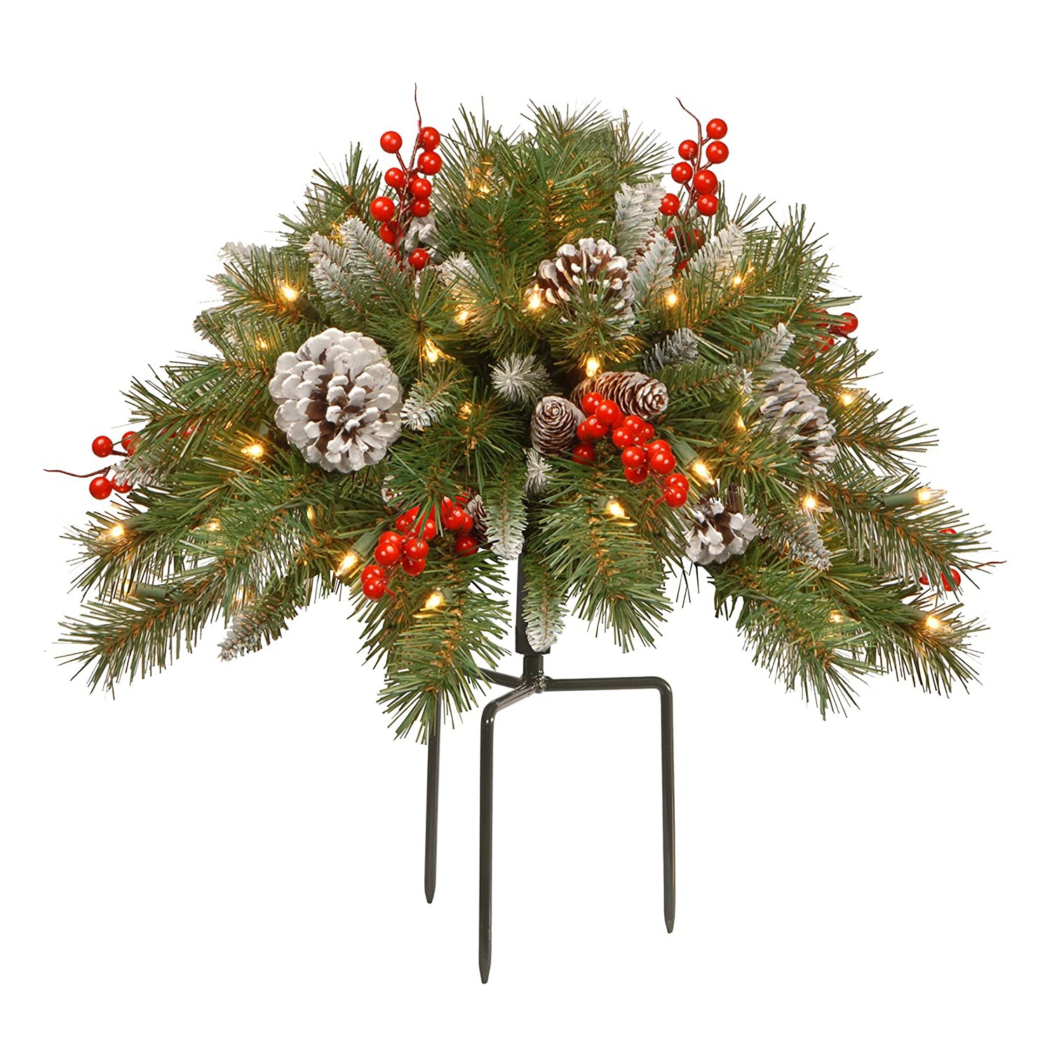 National Tree Company 18" Decor Urn Filler w/ White Lights & 175 Tips (Open Box) - VMInnovations