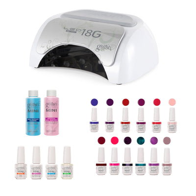 Gelish Harmony Professional Gel Nail Polish LED Lamp + Starter Kit + 16 Colors - VMInnovations