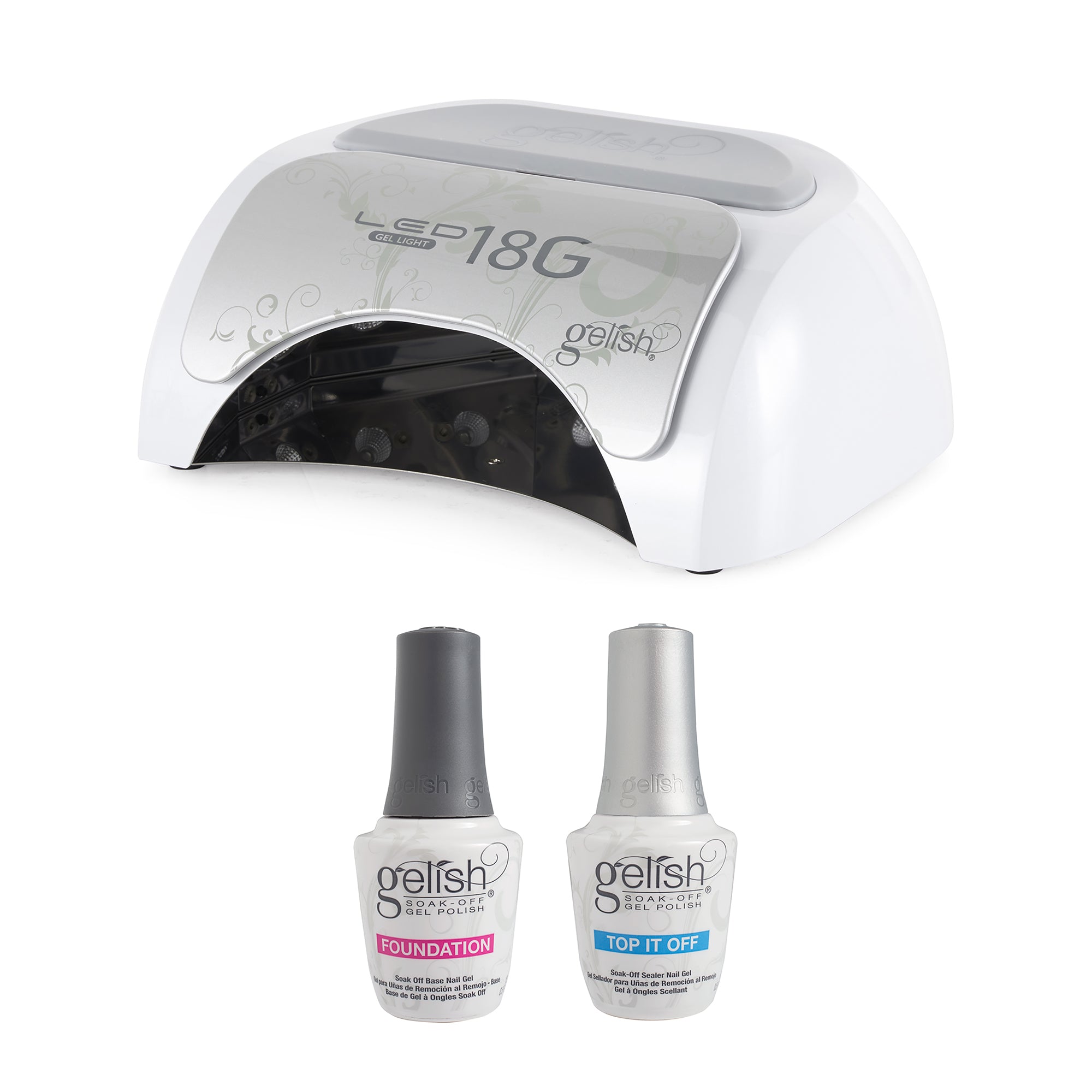 Gelish Harmony 18G Professional Gel Nail Polish LED Lamp + Base & Sealer Polish - VMInnovations