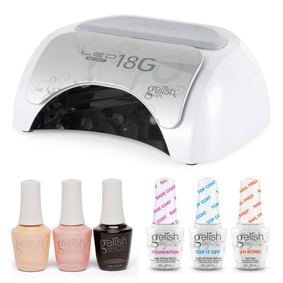 Gelish Manicure Kit w/ 18G LED Curing Light, Terrific Trio & Pretty in Pink, 3