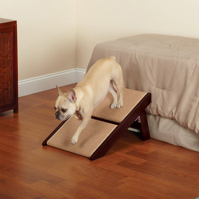 Pet Studio 13 Inch Tall Nonslip Cat Dog Pet Stair Ramp, 2 Step, Pine (Open Box)