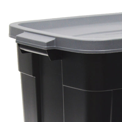 Rubbermaid Roughneck 18 Gal Storage Container Organizer, Black & Gray (6 Pack) - VMInnovations