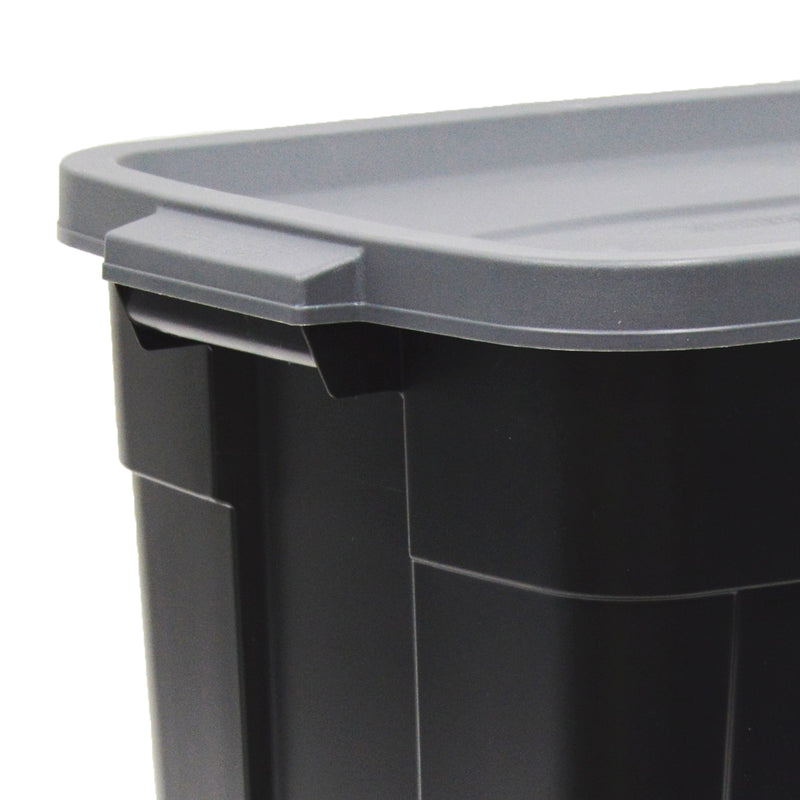 Rubbermaid Roughneck 18 Gal Storage Bins, Black/Cool Gray (6 Pack) (Open Box)