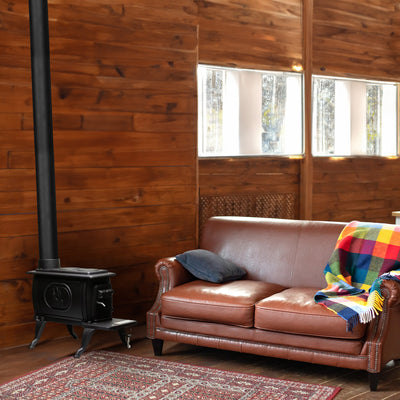 US Stove Company Rustic 900 Square Foot Clean Burning Cast Iron Log Wood Stove - VMInnovations