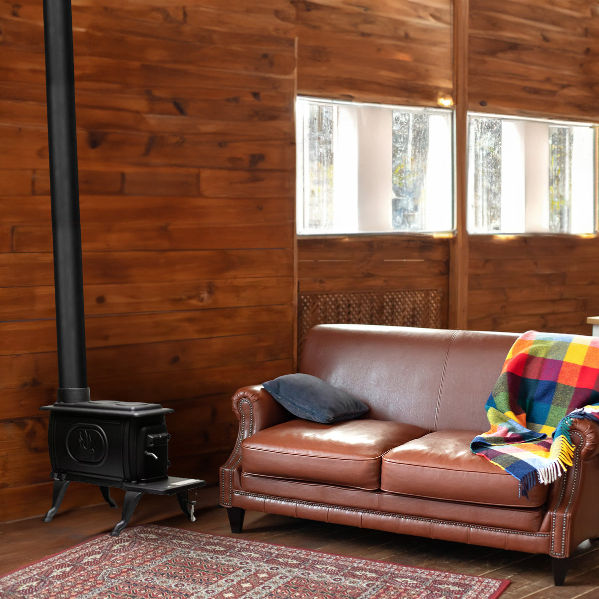 US Stove Company 900 Sq Ft Clean Burning Cast Iron Log Wood Stove (For Parts)
