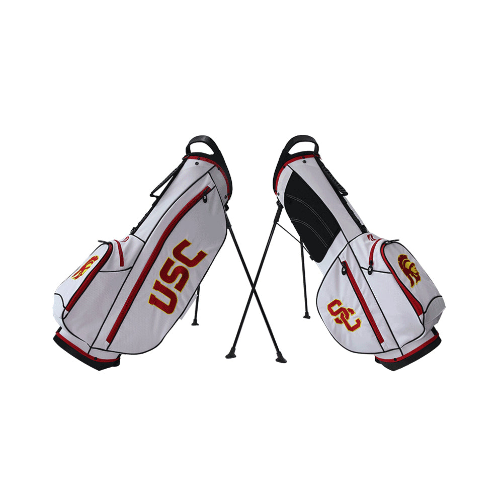 Bridgestone 2019 NCAA 9 Inch 4 Way Stand Golf Bag with Handle, USC (Open Box)
