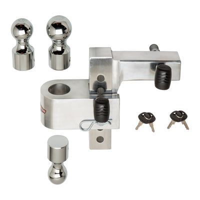 Uriah AlumaTow Adjustable Aluminum Tow Trailer Hitch Mount 6 Inch Drop (2 Pack) - VMInnovations