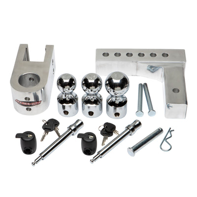 Uriah AlumaTow Adjustable Aluminum Tow Trailer Hitch Mount 6 Inch Drop (2 Pack) - VMInnovations