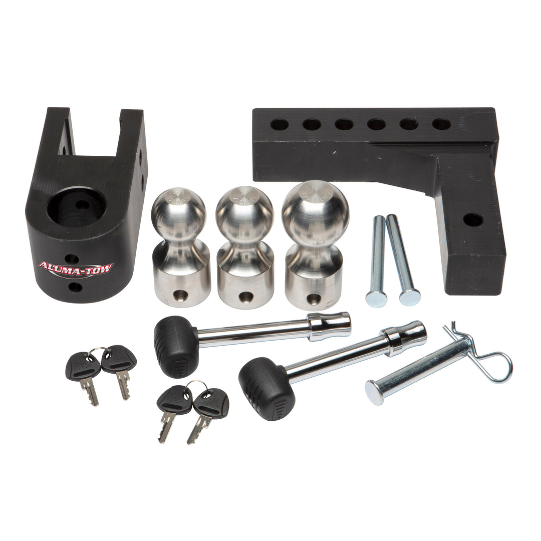 Aluma-Tow UT623800 Ultra Adjustable SS Aluminum Ball Mount Kit for 2" Receivers