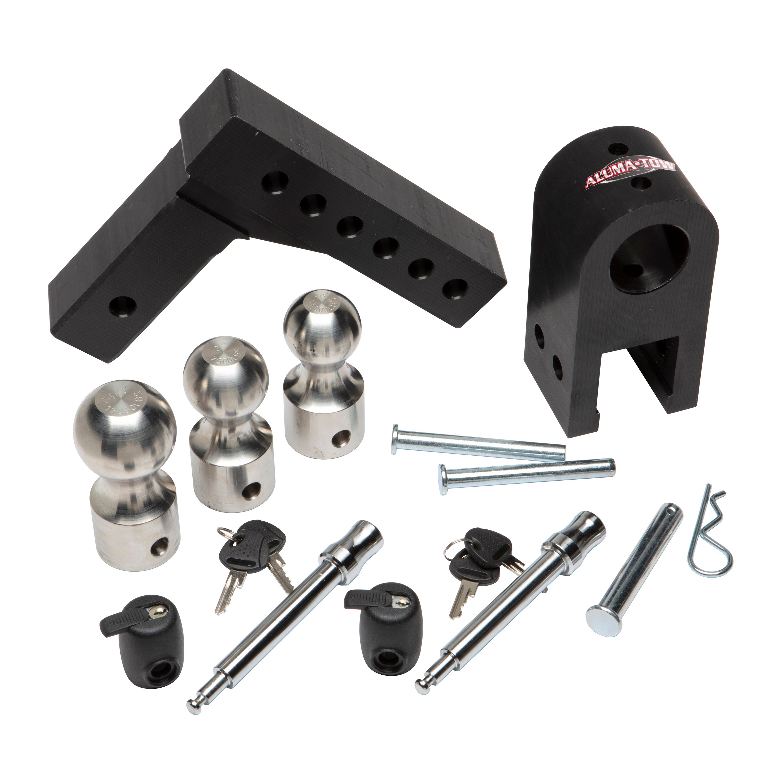 Aluma-Tow UT623800 Ultra Adjustable SS Aluminum Ball Mount Kit for 2" Receivers - VMInnovations