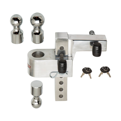 Uriah Products Adjustable Aluminum Hitch Mount w/ up to 8" Rise & Drop (2 Pack)