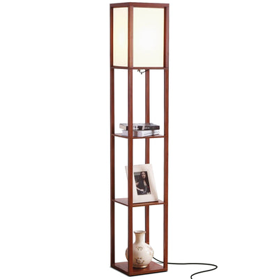 Brightech Maxwell Standing Tower Floor Lamp with Shelves and LED Light (Used)