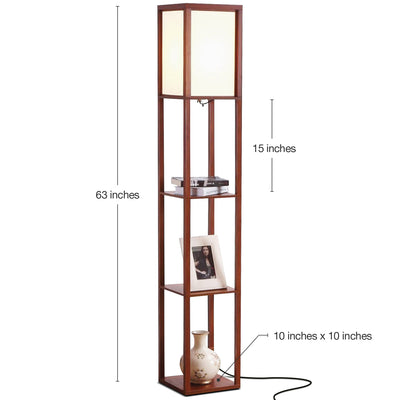 Brightech Maxwell Standing Tower Floor Lamp with Shelves and LED Light (Used)