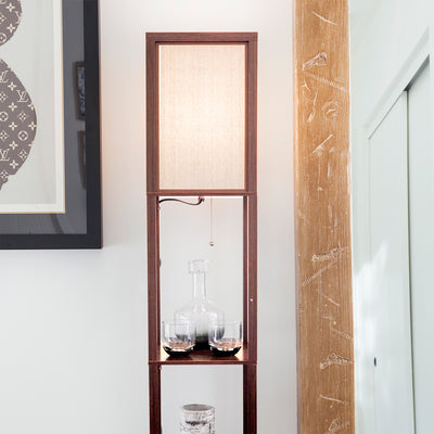 Brightech Maxwell Standing Tower Floor Lamp with Shelves and LED Light (Used)