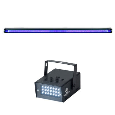 American DJ Startec 48" 20W UV LED Black Light Strip Bar & Mini Strobe Light