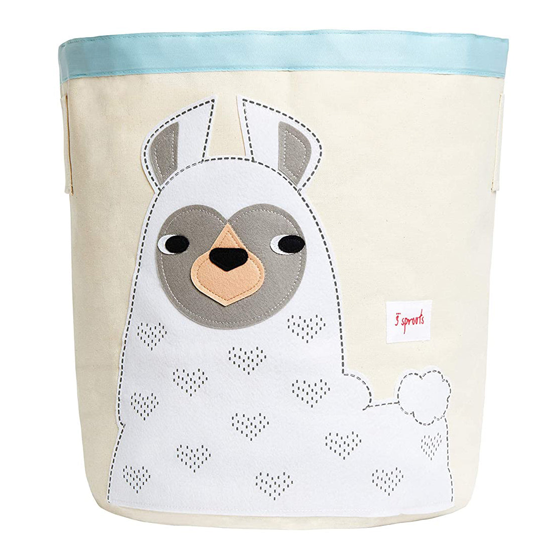 3 Sprouts Cute Storage Bin & Nursery Room Wall Hanging Basket Organizer, Llama - VMInnovations