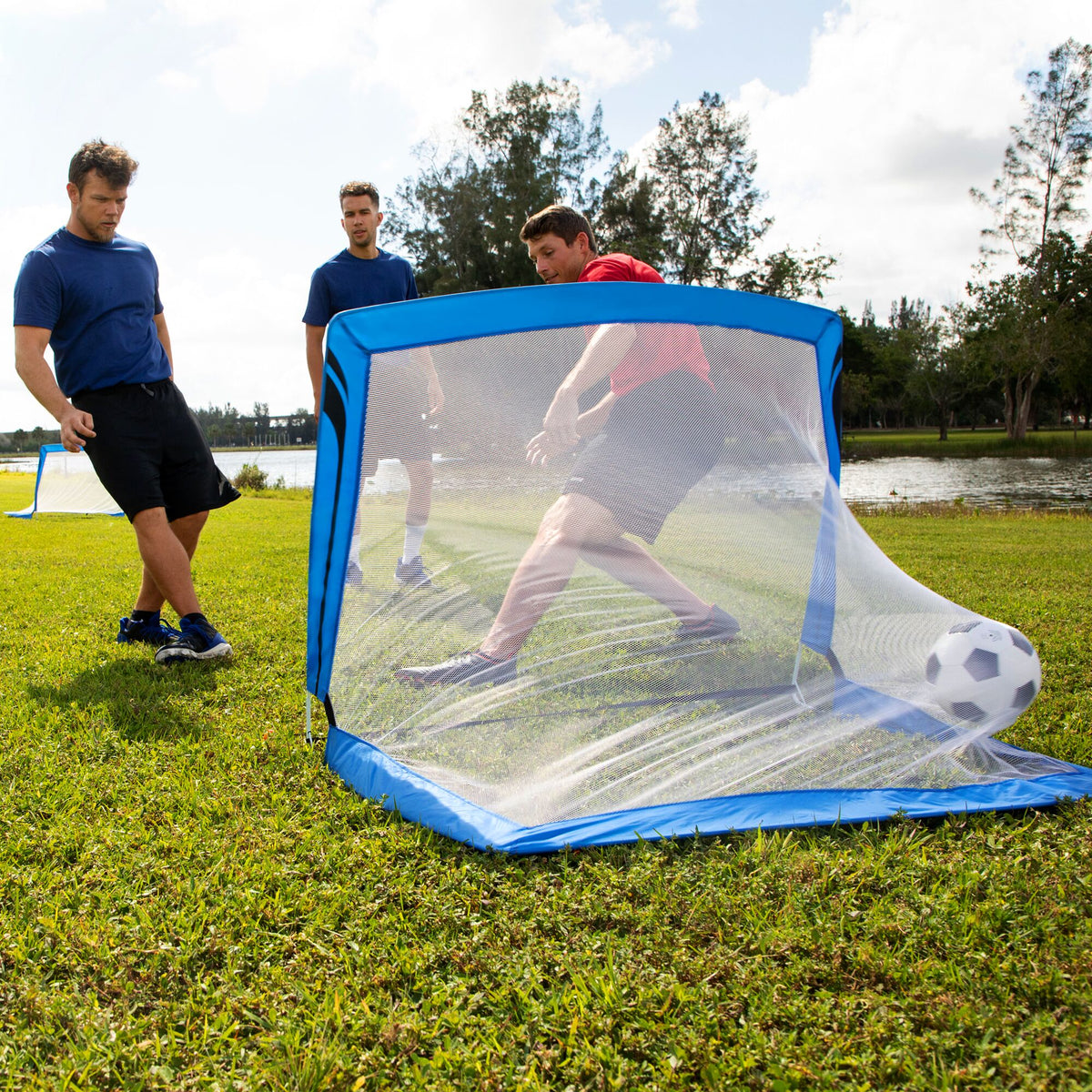 Training Equipment Pair of 4 Foot Pop Up Soccer Goals with Disc Cones (Used)
