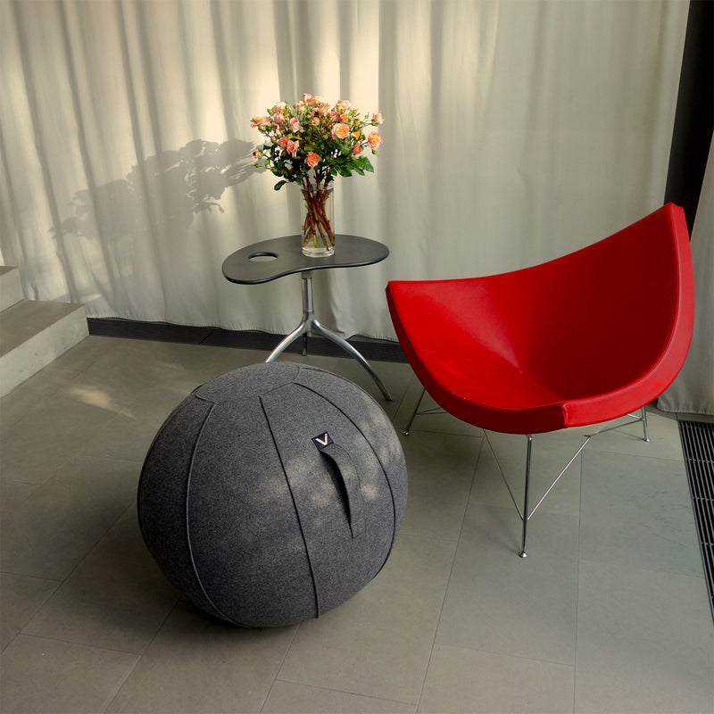 Vivora Luno Classic Felt Sitting Ball with Handle for Home & Office, Anthracite