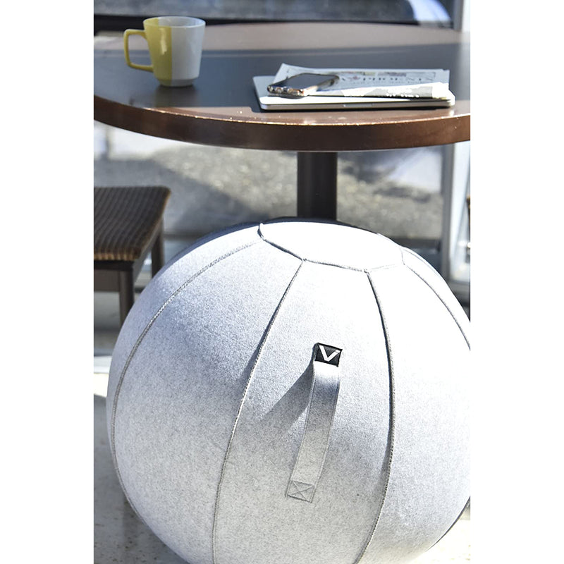 Vivora Luno Classic Felt Sitting Ball with Handle for Home and Office, Marble